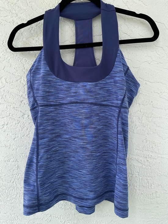 lululemon athletica Tops - Lululemon Halter Racerback Blue Purple Tank Top Built In Shelf Bra Size 10